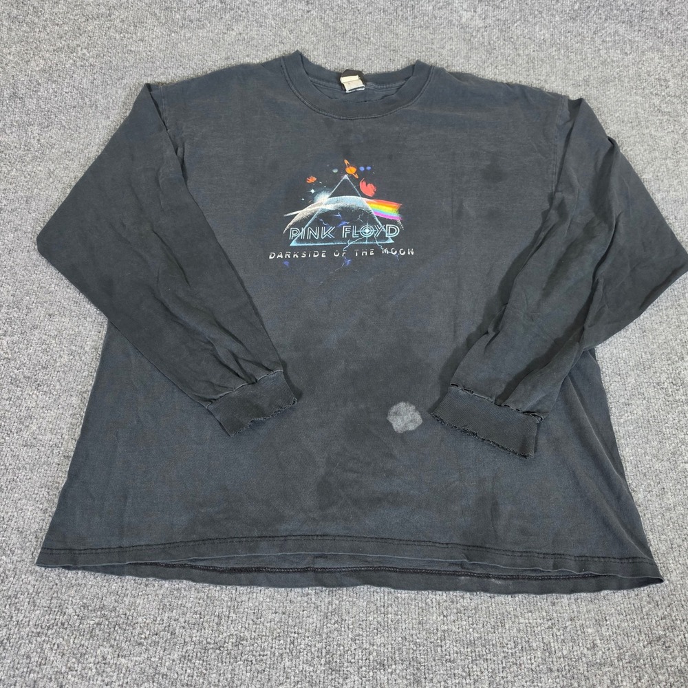 Vintage Pink Floyd Dark Side of the Moon Long Sleeve Shirt Faded Distressed - Picture 1 of 9